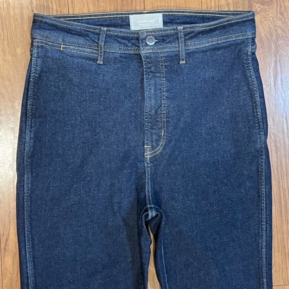 Everlane “Way High” Waisted Clean Front Skinny Jeans Dark Wash Denim Sz 32 - Picture 4 of 14